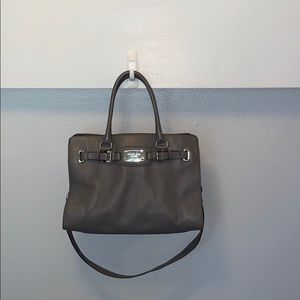 Michael Kors gray leather purse.